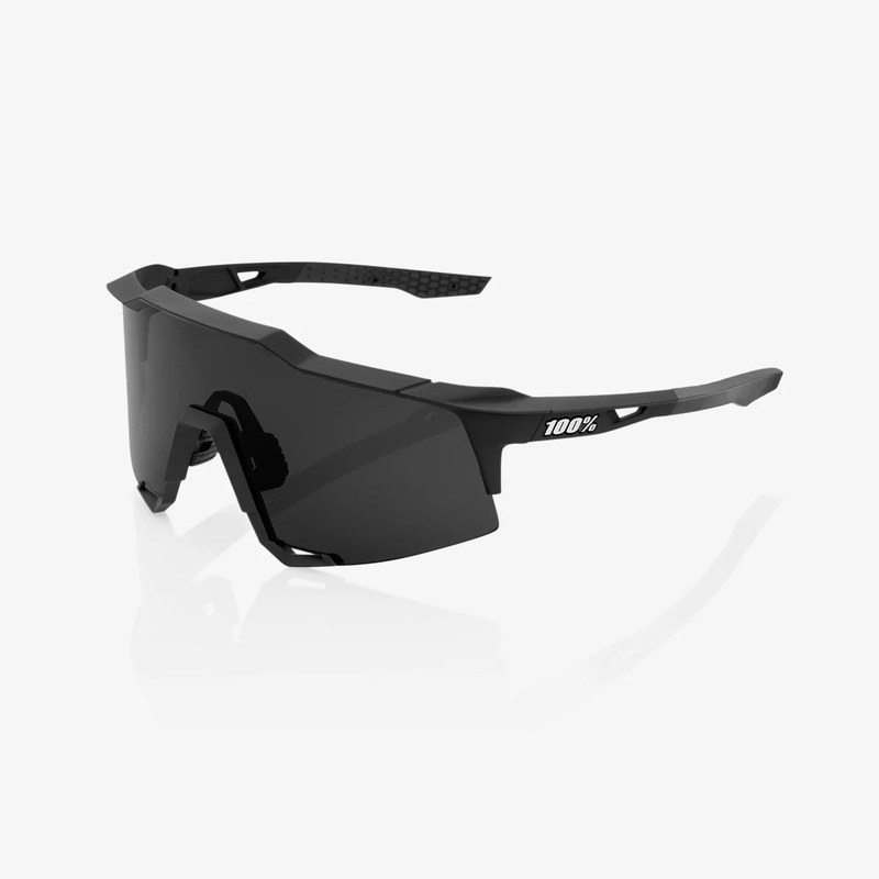 100% Speedcraft Sunglasses|Soft Tact Black- Smoke