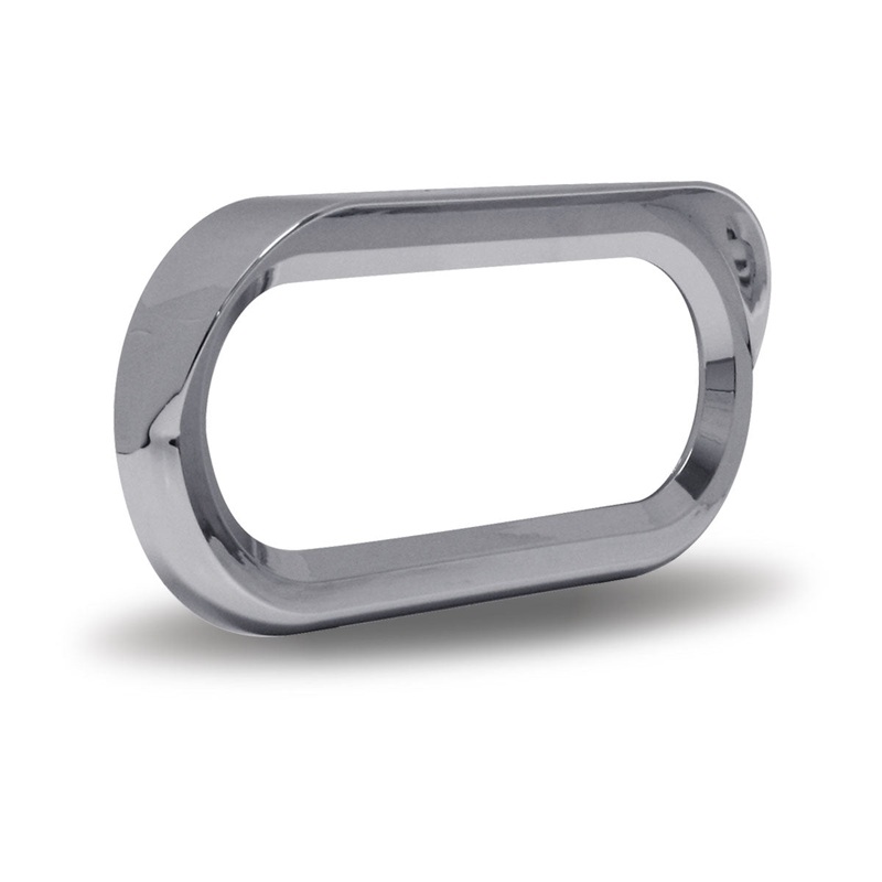 Oval Chrome Plastic Bezel with Visor