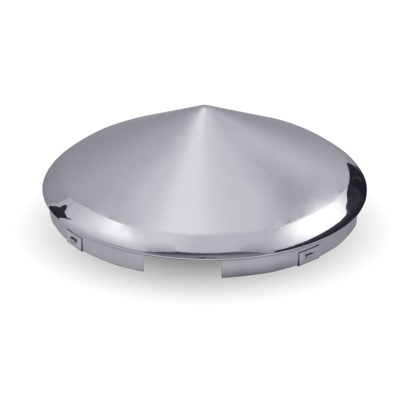 Chrome Metal Pointed Front Hubcap with 4 Notches