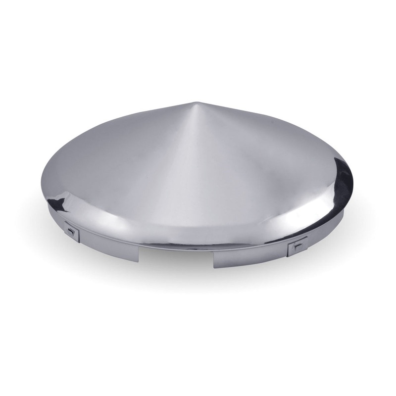 Chrome Metal Pointed Front Hubcap with 6 Universal Notches (Replaces 4, 5 and 6 Notch Hubcaps)