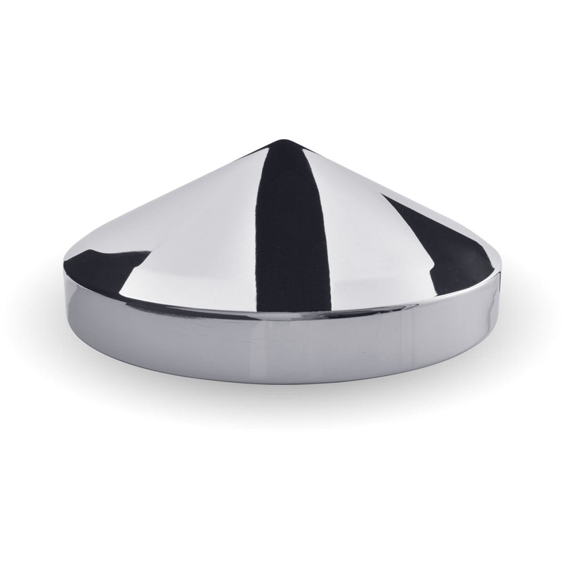 Chrome Metal Rear Pointed Hubcap with 8 Diameter & 5/8 Studs