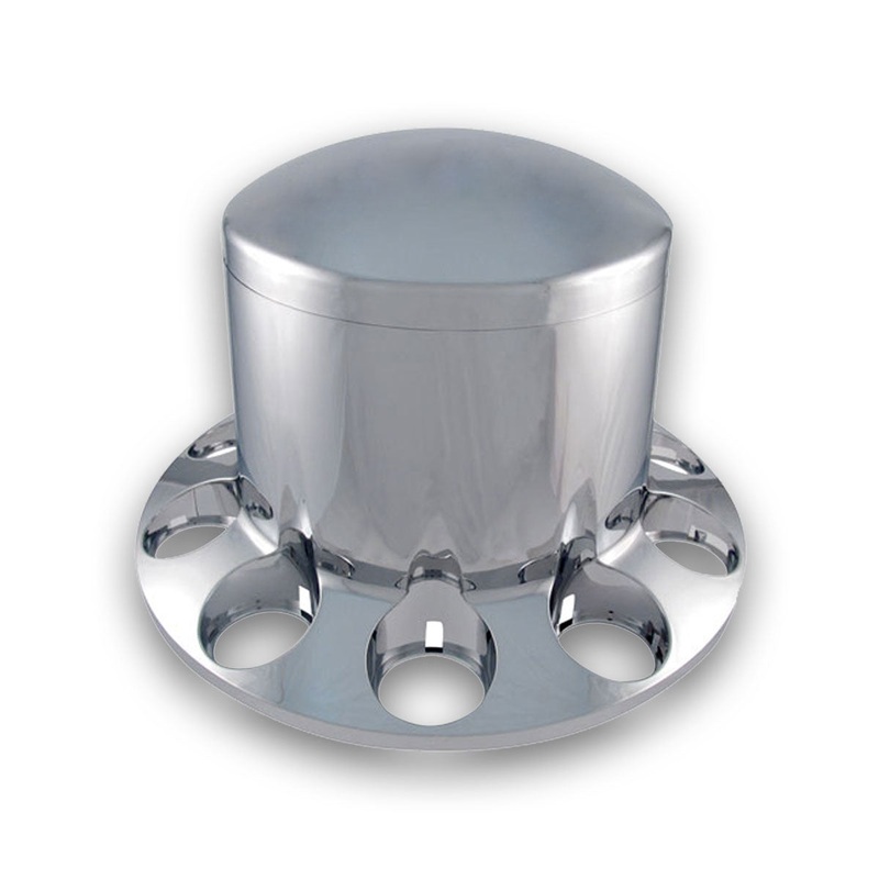 Chrome Plastic ABS Rear Hub Cover with Removeable Hubcap & 10 Holes for Nut Cover of Choice