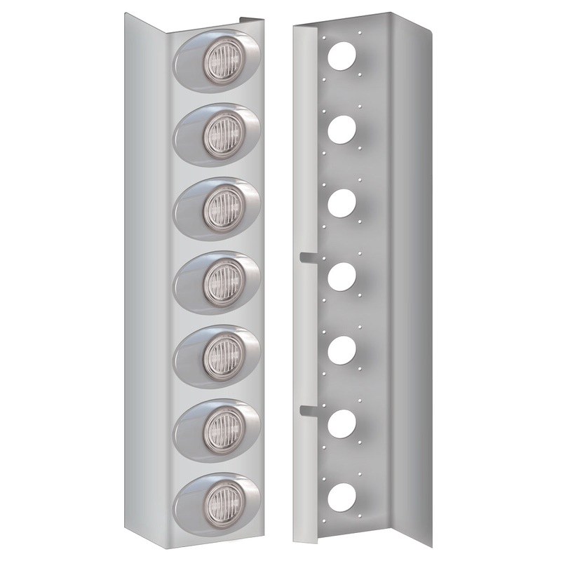 Kenworth W900 15 Premium Flangeless Can Front Air Cleaner Light Bar with 14 Clear G2 LEDs (2010+)