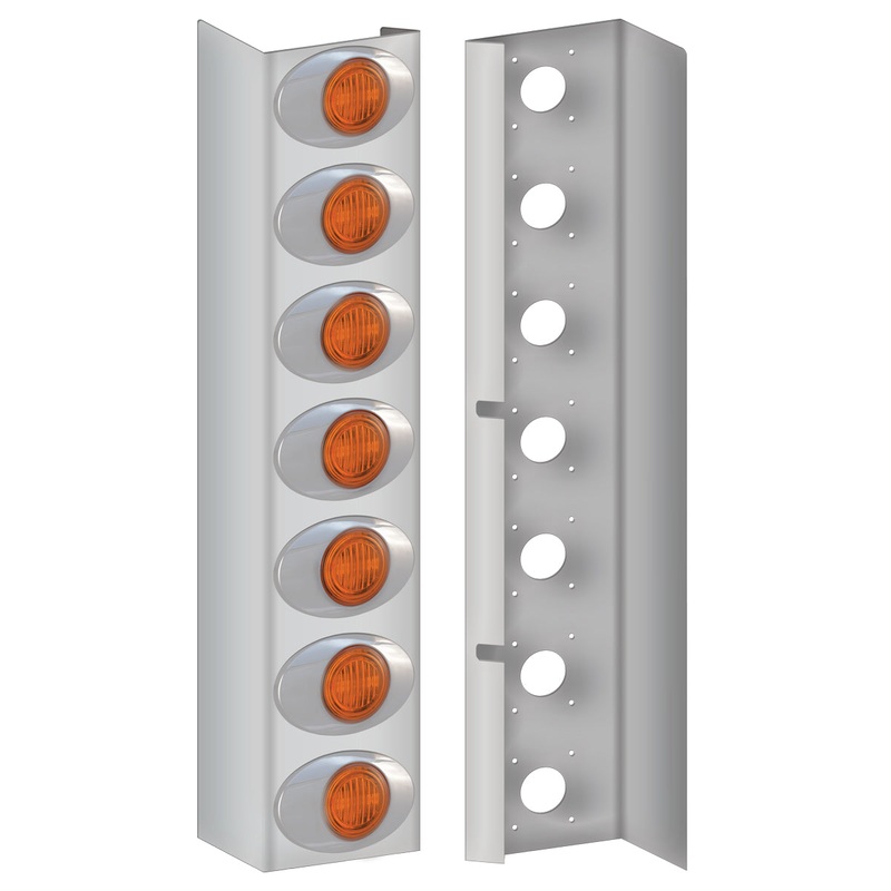 Kenworth W900 15 Premium Flangeless Can Front Air Cleaner Light Bar with 14 G2 LEDs (2010+)