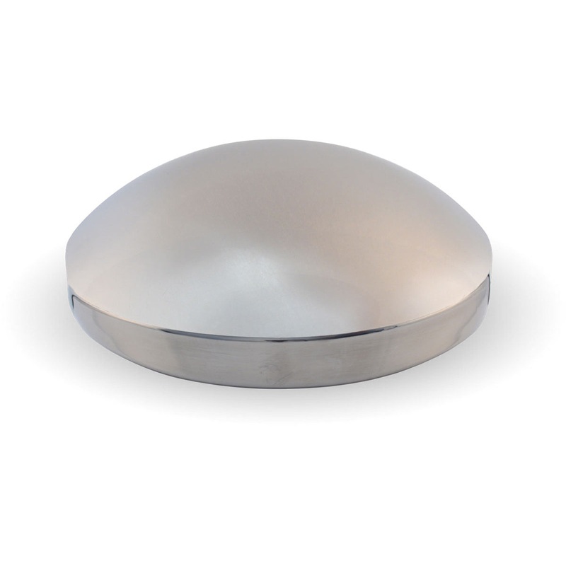 Stainless Steel Rear Hubcap with 8 1/2 Diameter & 3/4 Studs