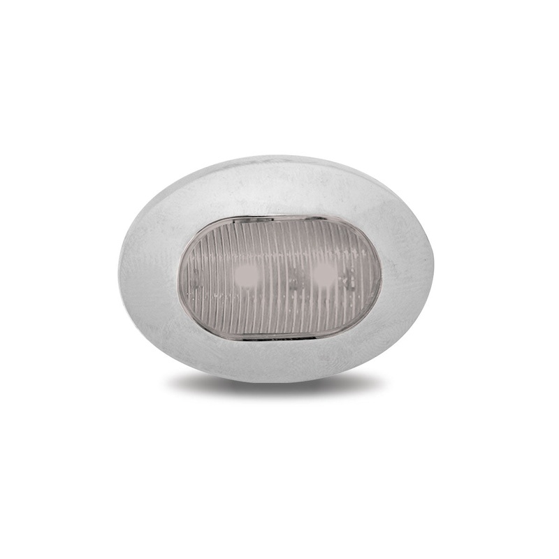Mini Oval Button Clear Red