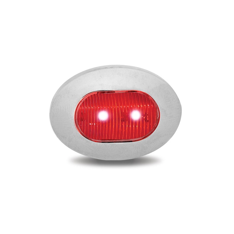 Mini Oval Button Red- 3 Wire