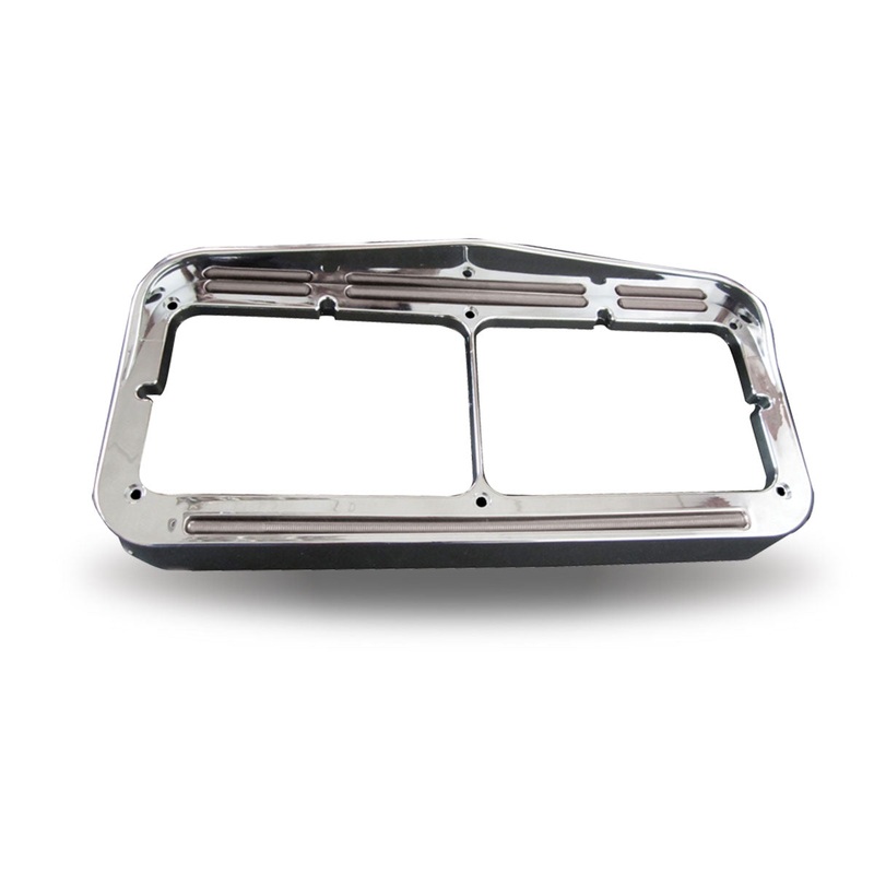 Universal Rectangular Dual Flatline Headlight Bezel – Amber/Blue