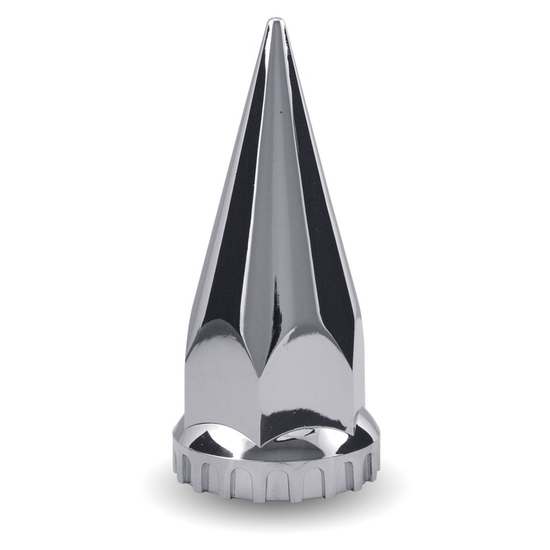 Chrome Plastic 33mm Threaded Pointed Nut Cover with Flange