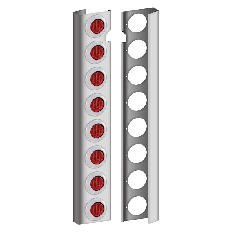 Peterbilt 379 Rear Air Cleaner Light Bar with 16 X 2 LEDs, Bezels & OEM Ready Plug (2005+)