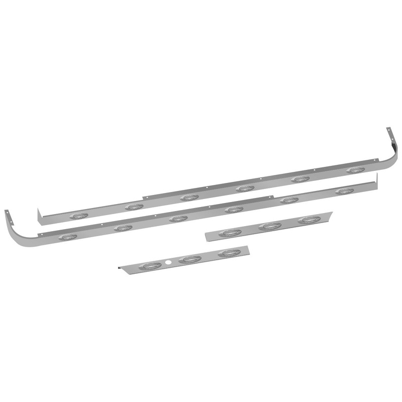 Peterbilt 579 Cab, 80 Sleeper & Extension Panel Kit for Short Hood Models & Cab Exhaust with 18 Clear G4 LEDs – 1 Blockheater Hole