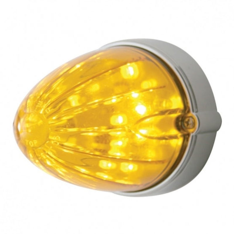19 Amber LED Flush Mount Watermelon Marker/Auxiliary Light – Amber Lens