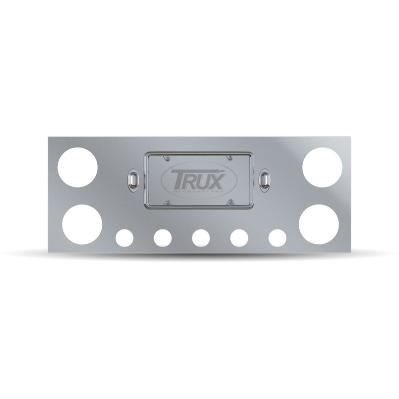 Stainless Steel Rear Center Panel with 4 X 4 & 5 X 2 & 2 License Light Holes