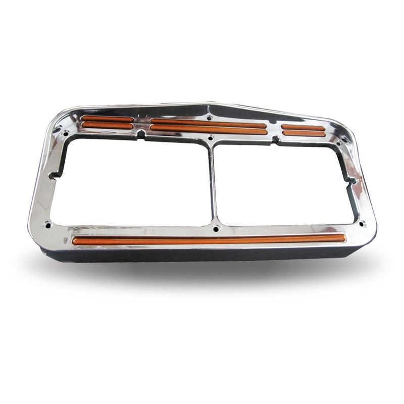 Universal Rectangular Flatline Headlight Bezel – Amber