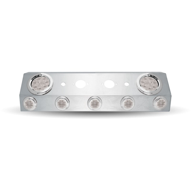 Universal Trailer Service Box with 2 x 4 & 5 x 2 Clear LEDs & Bezels with Open Back