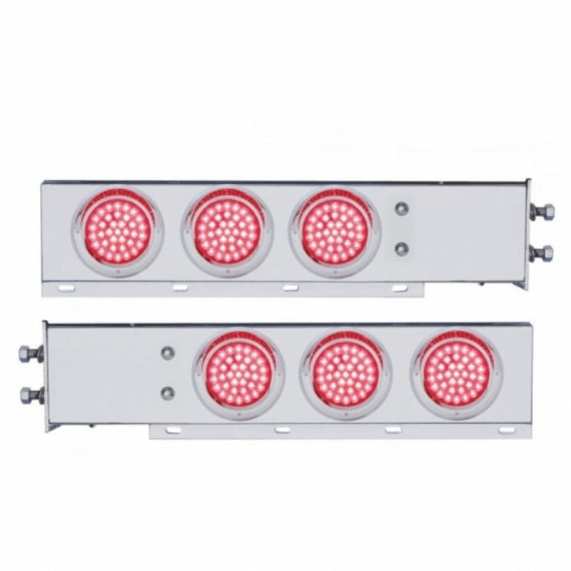 2 1/2 Bolt Pattern Spring Loaded Light Bar w/ Six 4 36 LED Light & Visor – Red LED/Red Lens