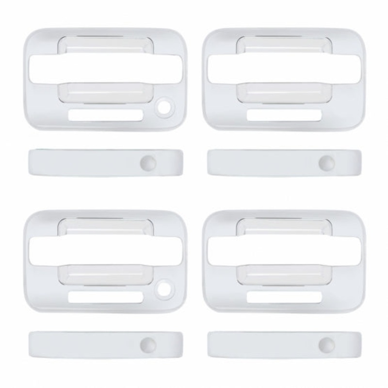 Chrome F150 Door Handle Cover Set 4 Door w/ Keyless Entry