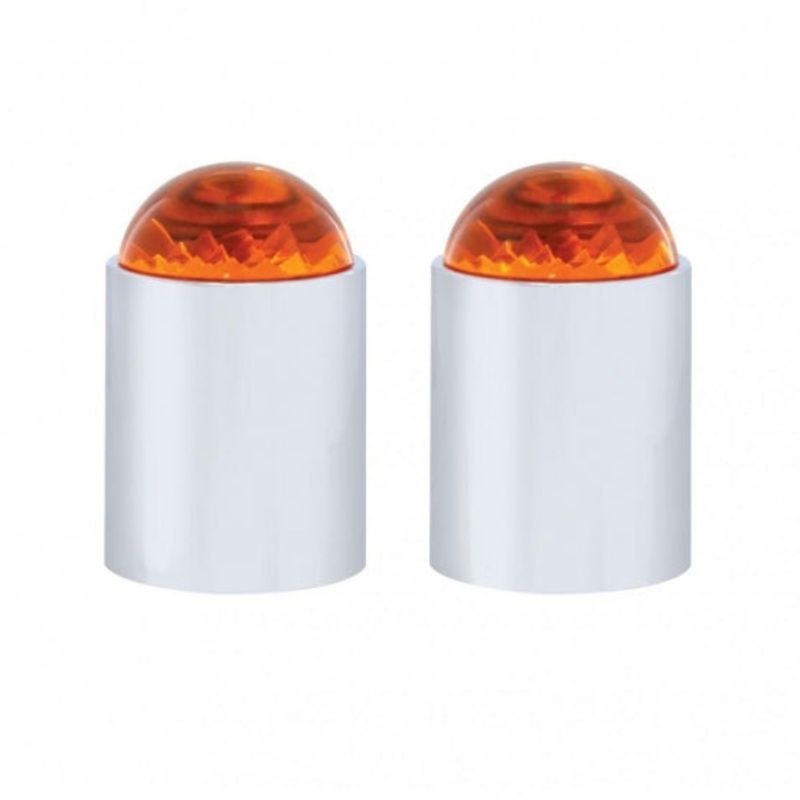 Chrome Top Base w/ Dome Lens – Amber