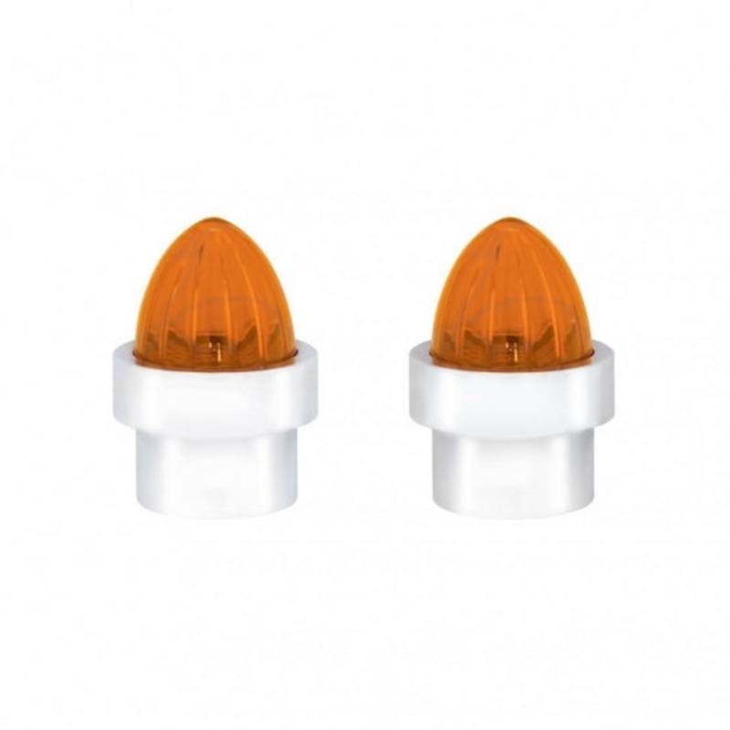Watermelon Lens Bumper Guide Top w/ Chrome Base – Amber (2 Pack)