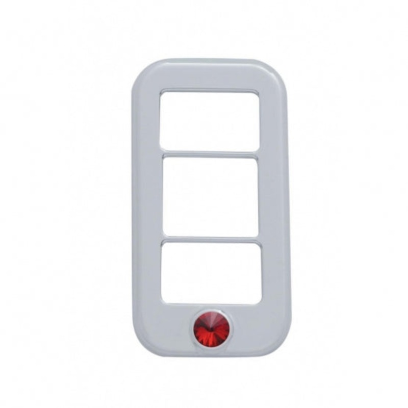 Freightliner Rocker Switch Cover w/ 3 Openings – Red Diamond