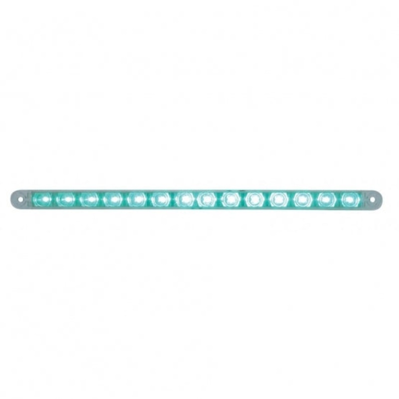 14 LED 12 Auxiliary Strip Light – Green LED/Clear Lens