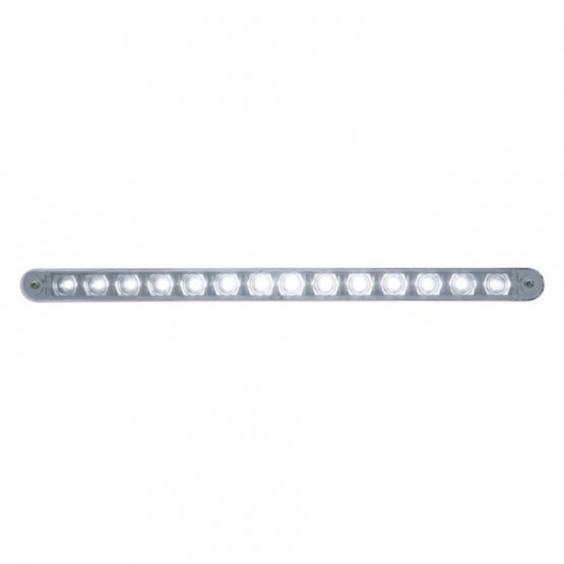 14 LED 12 Auxiliary Strip Light w/ Bezel – White LED/Clear Lens