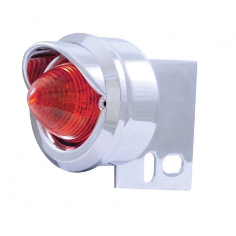 9 LED Beehive Mud Flap Hanger End Light w/ Visors – Red LED/Red Lens