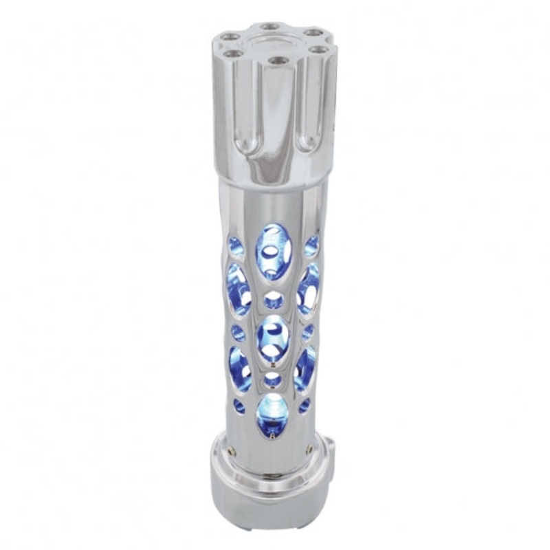 LED Austin Gun Cylinder Gear Shift Knob w/ Adaptor for 9 Speed – Blue