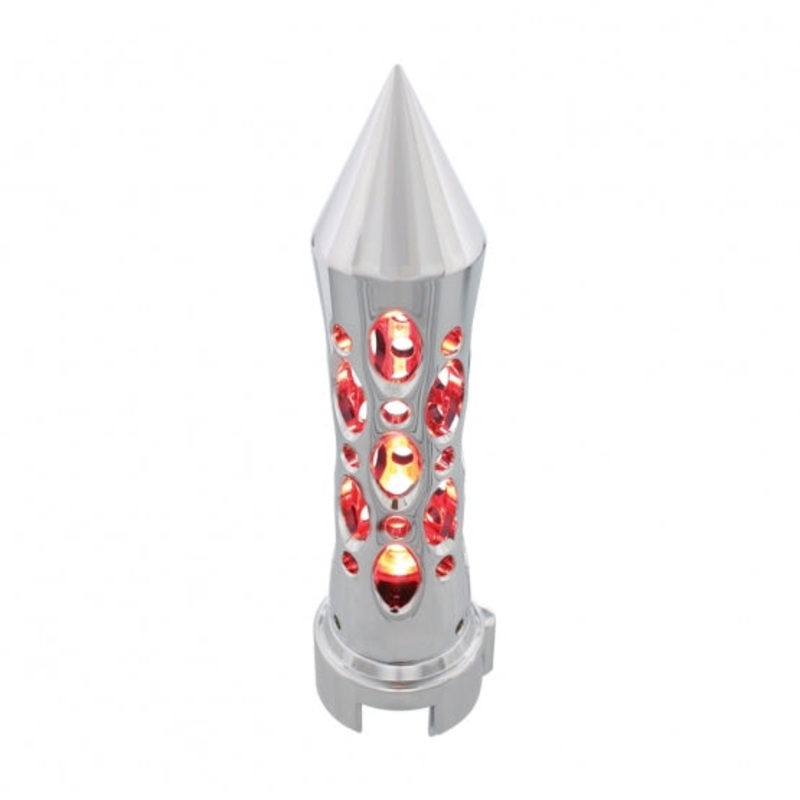 LED Daytona Spike Gear Shift Knob w/ Adaptor for 13/15/18 Speed – Red