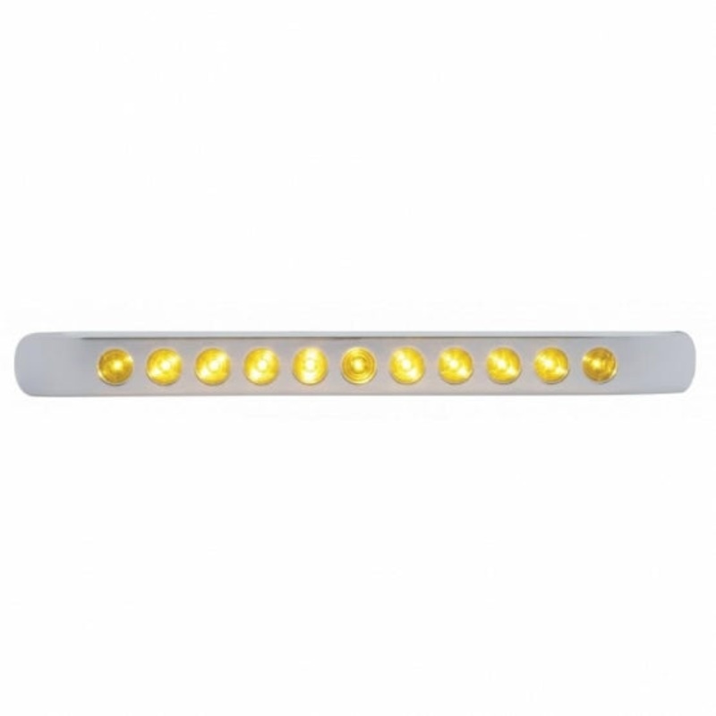 11 LED 17 Turn Signal Light Bar w/ Bezel – Amber LED/Amber Lens