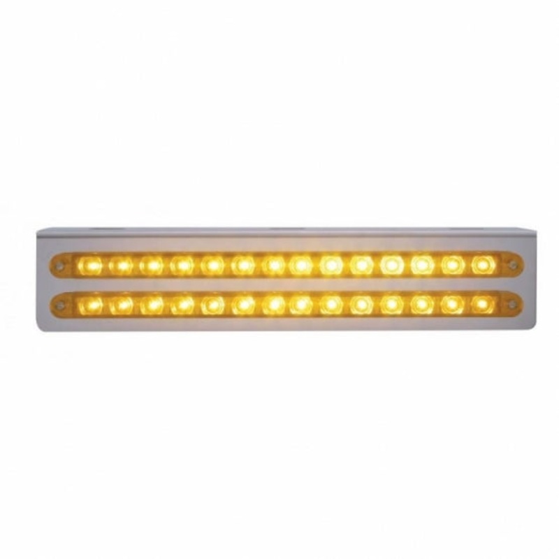 12 LED Light Bracket w/ 2 Light Bar – Amber LED/Amber Lens