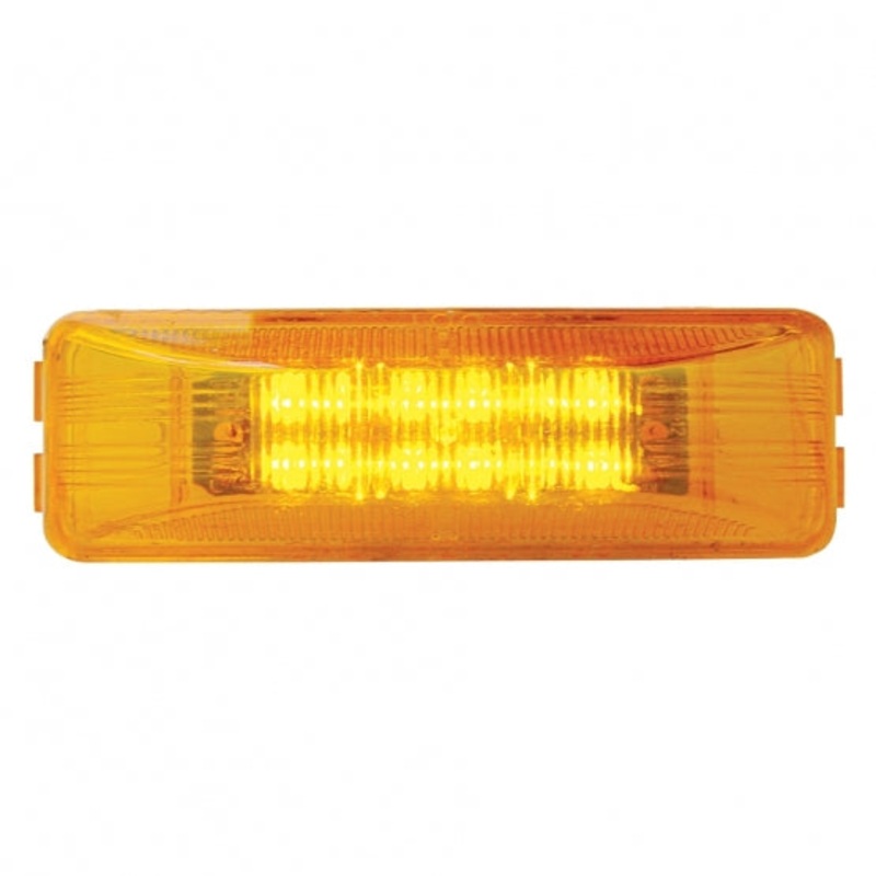 12 LED Rectangular Clearance/Marker Light – Amber LED/Amber Lens