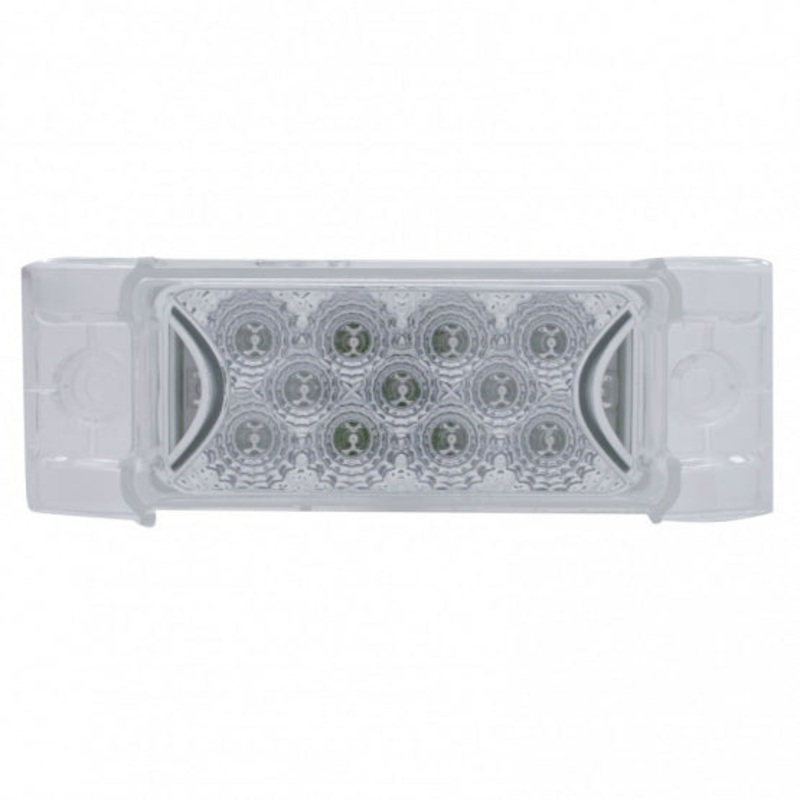 13 LED Reflector Rectangular Clearance/Marker Light – Red LED/Clear Lens
