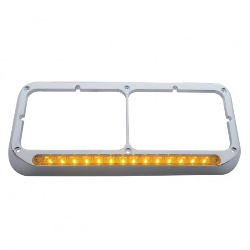 14 LED Dual Headlight Bezel – Amber LED/Amber Lens