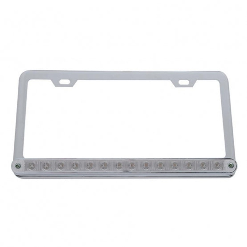 14 LED Light Bar License Frame  – Red LED/Clear Lens