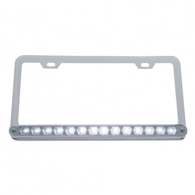 14 LED Light Bar License Frame – White LED/Clear Lens