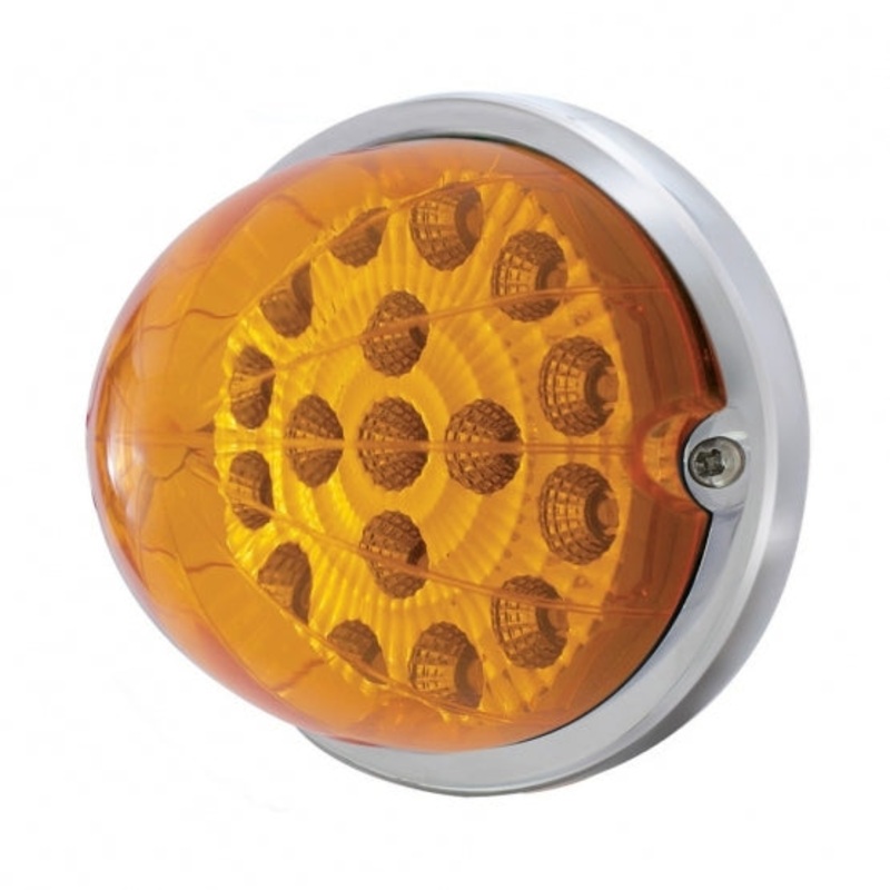 17 LED Dual Function Watermelon Reflector Flush Mount Kit – Amber LED/Amber Lens