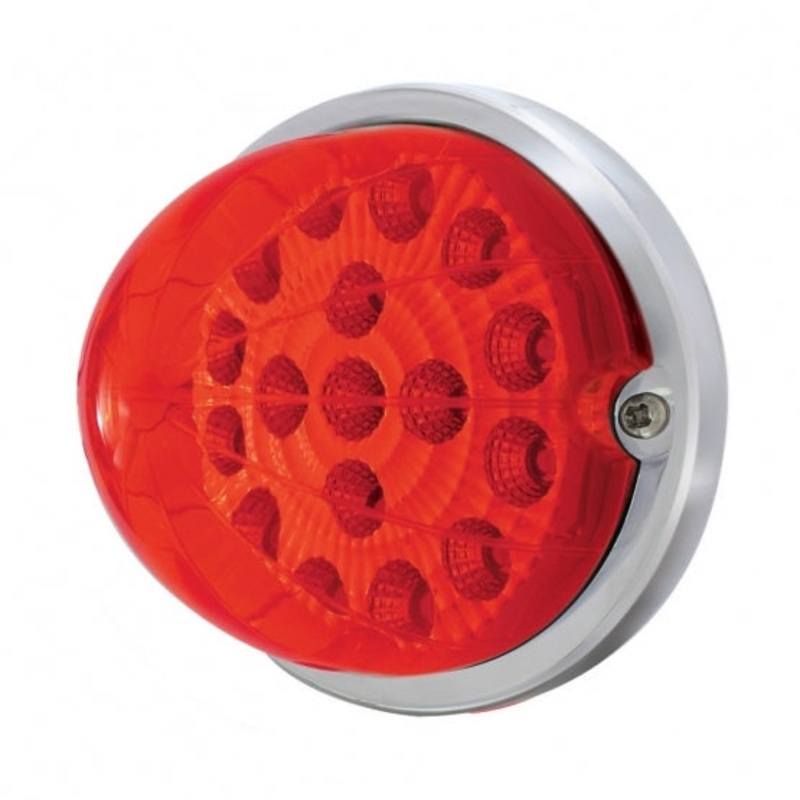 17 LED Dual Function Watermelon Reflector Flush Mount Kit – Red LED/Red Lens