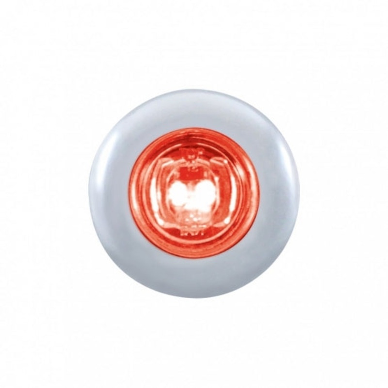 2 LED Mini Clearance/Marker Light w/ Bezel – Red LED/Clear Lens