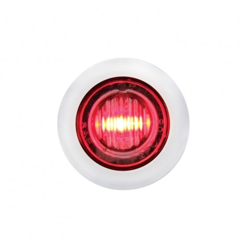 3 LED Mini Clearance/Marker Light w/ Bezel – Red LED/Clear Lens