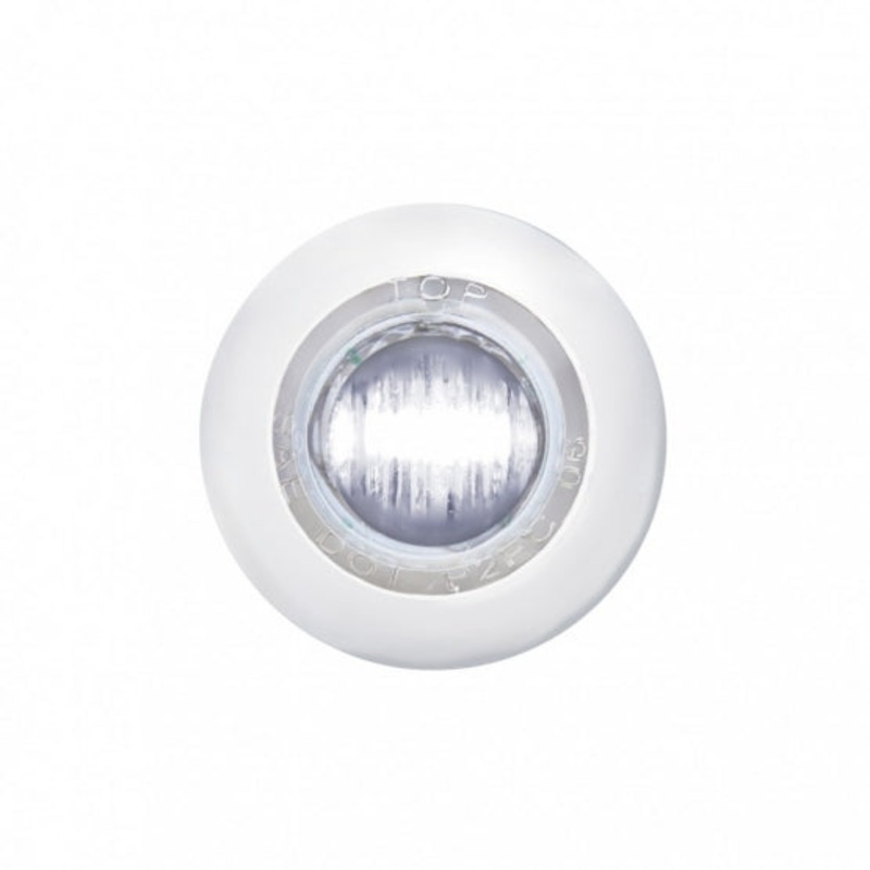 3 LED Mini Clearance/Marker Light w/ Bezel – White LED/Clear Lens