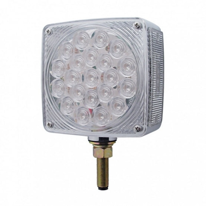 45 LED Double Face Turn Signal Light – Amber LED/Clear Lens – Single Stud