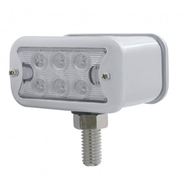 6 LED Dual Function Double Face Light w/ Bezel – Amber & Red LED/Clear Lens