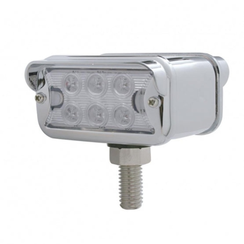 6 LED Dual Function Double Face Light w/ Horizontal Visor – Amber & Red LED/Clear Lens