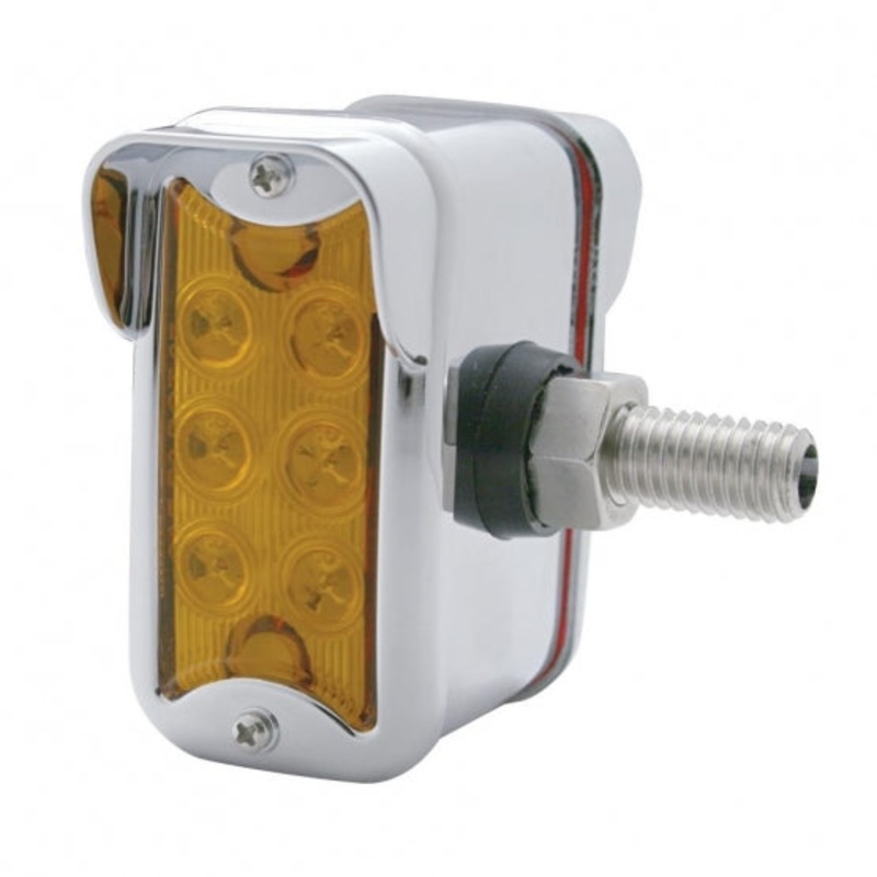 6 LED Dual Function Double Face Light w/ Vertical Visor – Amber & Red LED/Amber & Red Lens