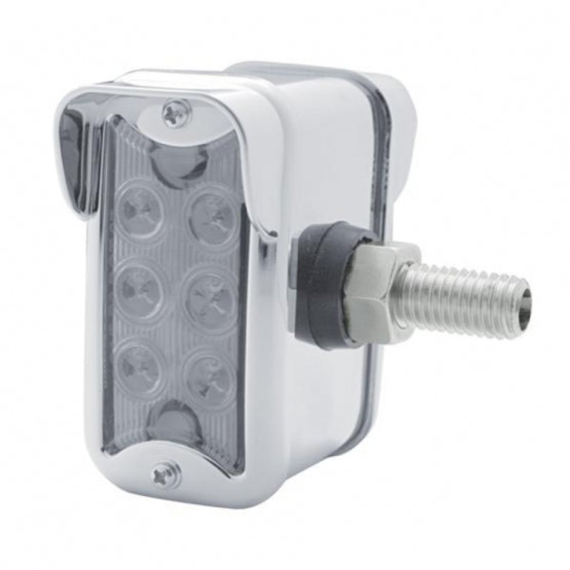 6 LED Dual Function Double Face Light w/ Vertical Visor – Amber & Red LED/Clear Lens