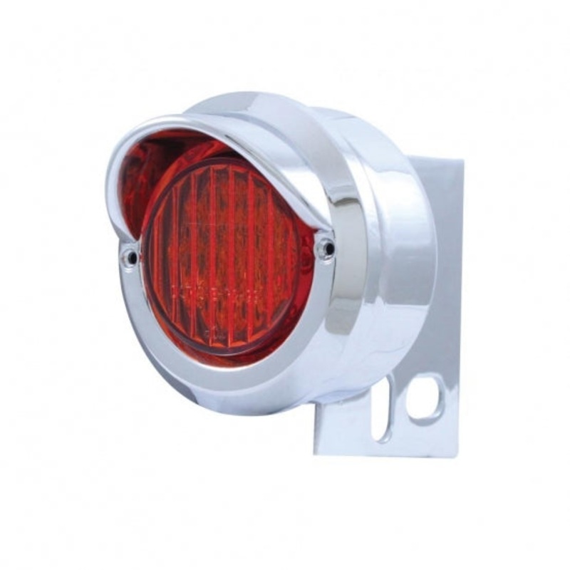 9 LED Mud Flap Hanger End Light w/ Visor – Red LED/Red Lens