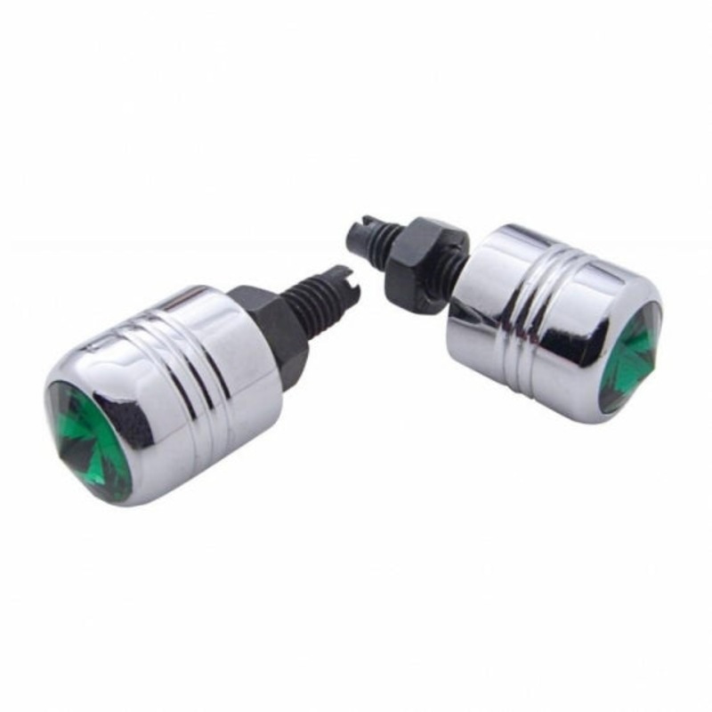 License Plate Fastener – Green Diamond