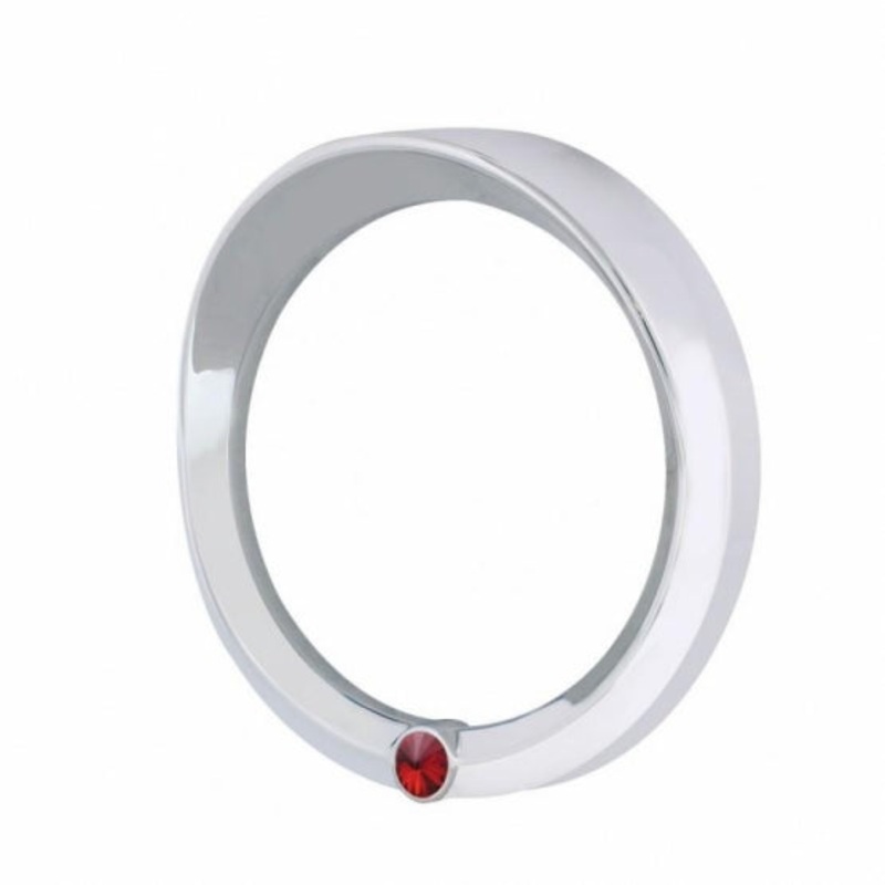 2006+ Peterbilt Signature Speed/Tachometer Gauge Cover w/ Visor – Red Diamond