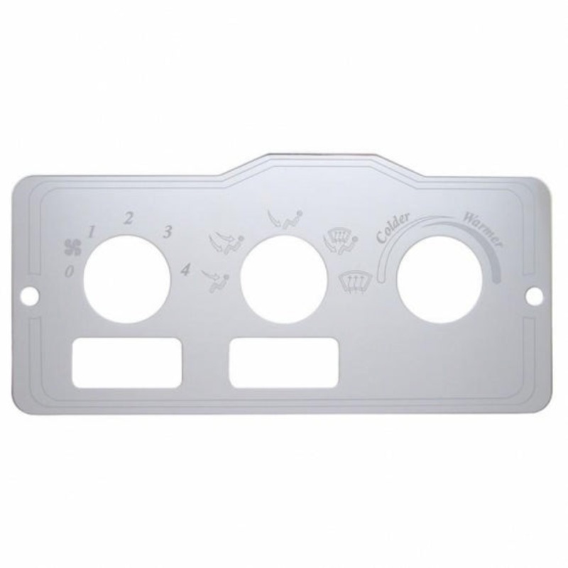 Peterbilt Stainless A/C Control Plate – 2 Square Openings